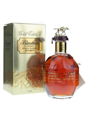Blanton's Takara Gold single barrel bourbon bottle featuring a premium Japan-exclusive release with gold labeling and refined Kentucky bourbon profile.